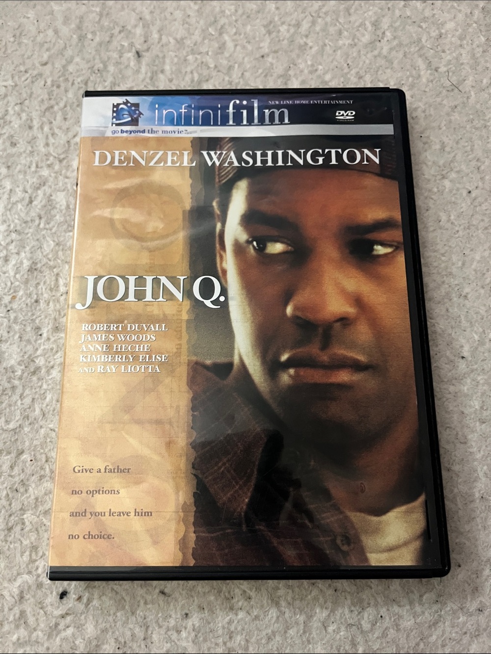 John Q. DVD featuring Denzel Washington - Brown / Tan Cover